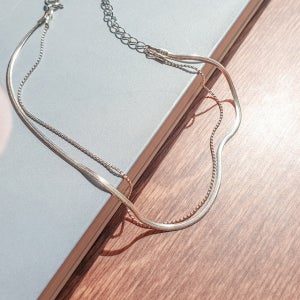 실버925 두줄 발찌 뱀줄 실체인 은발찌 투베스