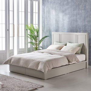 비에르 안방 침대 호텔형 평상형 서랍형 공간활용 신혼부부 낮은 호텔식 침대 프레임 Q