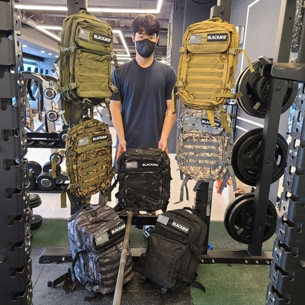 BLACKNU 군인 출타 군용 택티컬 대용량 헬스 백팩 가방