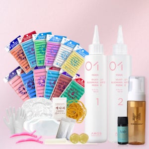 아모스 셀프파마세트 셀프펌 재료 남자 여자 유아 아기 어린이 웨이브 파마약 펌제