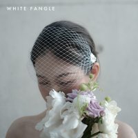 웨딩 촬영 커플 룩 제주도 리마인드 WHITE FANGLE 워킹 망사 베일 빈티지