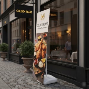 카페 입간판 실외 물통 디피사인 배너 단면형 거치대 현수막 스탠드 출력 인쇄