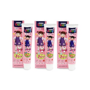 유아저불소도포 콩순이 치약 아기 어린이 2080 키즈 3 5세 딸기향 80g X 3개