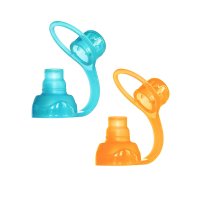 ChooMee 츄미 토퍼 파우치 탑 오렌지 아쿠아 2개 SoftSip Food Pouch Top Silicone Orange Aqua