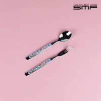 삼미 SMF 블루베리 세라믹 티스푼 티포크 2P 세트 / 304 스테인레스 티스푼포크세트