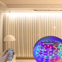 셀프 LED 간접조명 리모컨 커튼박스 침대 붙이는 줄조명 1.2M