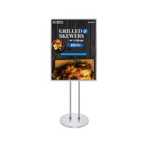 개폐식 액자 실버프레임 CMRGP-A1 실버 2폴 원형크롬베이스 포스터 스탠드