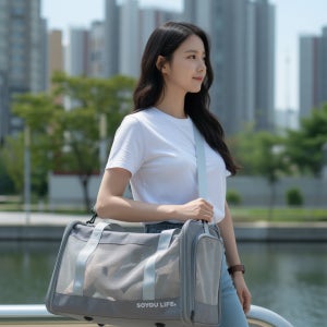 소유라이프 고양이 이동장 강아지 가방 애견 캐리어 산책 백팩 포대기 케이지 기내용 슬링백