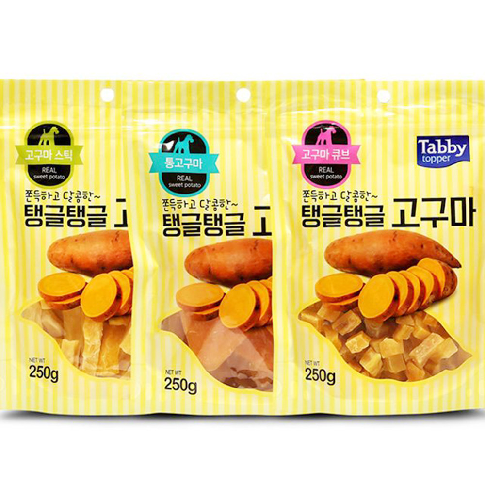 테비 고구마간식 강아지 애견 건조간식 사사미 반려견고구마 250g
