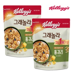 켈로그 통귀리 그래놀라 오트시리얼 500g, 2개