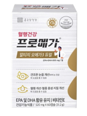 종근당건강 <b>프로</b>메카 알티지 이정재 <b>오메가</b>3 <b>듀얼</b> 3박스 (3개월분)