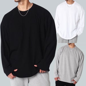 [베르만어패럴] 무지 오버핏 롱슬리브 3colors 남자 레이어드 긴팔 티셔츠 맨투맨