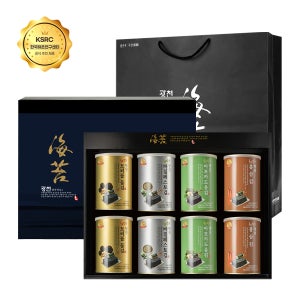 광천 해달음 아보카도유 홍삼 트러플 돌김 바질페스토 캔김 재래김 8캔 명품 선물세트 쇼핑백