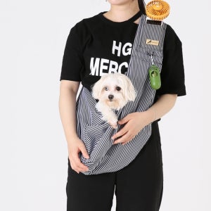 스트라이프 슬링백에어 명품 강아지 소형견 산책용 유치원가방 반려견똥가방 힙시트 숄더 겟백