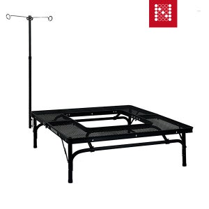 노마드 더블랙 아이언 메쉬 BBQ 캠핑 테이블 랜턴걸이 화로대 테이블