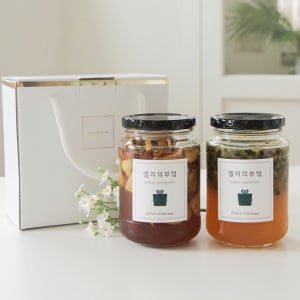 과일 수제청 500g 선물세트 애플시나몬청+패션후르츠청 차 세트