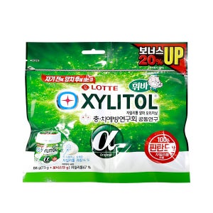 롯데제과 6000 자일리톨 껌 알파 102g 리필