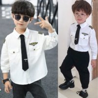 남아 항공사 조종사 승무원 파일럿 제복의상 셔츠바지 상하 세트 어린이 코스튬