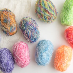 코바늘 고급 수세미 쑤세미 데코 그라데이션 실 뜨기 얀