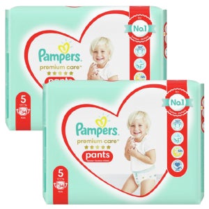 유럽산 팸퍼스 프리미엄케어 팬티형 기저귀 pampers 팬티5단계_2팩 총68매