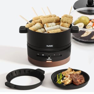 휴빅 4단계 조절 올인원 멀티쿠커 전기냄비 캠핑그릴 냄비 HB-MC3700B