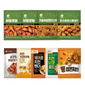 마니커에프앤지 버팔로윙 봉 치킨 1kg 윙봉 팝콘 순살치킨 너겟 텐더 가라아게 핫스파이스윙