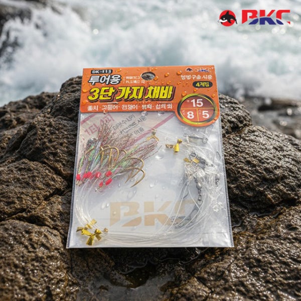 메탈 카드채비 3단 가지채비 지그 사비키 고등어 전어 삼치 갈치 볼락 열기 BK-113