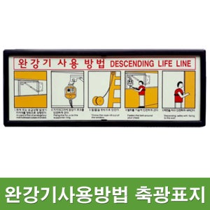 완강기 사용방법 축광표지판