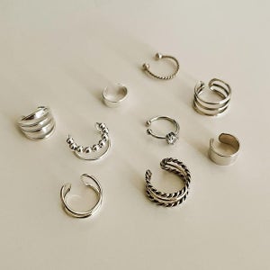 2+1 silver925 심플 데일리 이어커프 순은 링 귀찌 귀안뚫는귀걸이 실버925