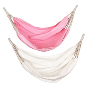 클레어마망 빈티지 심플 마크라메 캔버스 그네 해먹 베란다 그네 화이트 옐로우 핑크