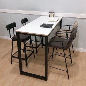 푸른숲가구 자작원목 홈바 식탁 테이블 화이트 오크 월넛 hpm 스탠딩 책상