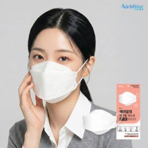 에어블링 국산자재 국내생산 보건용 마스크 라지 KF80 (5매 지퍼백) L(대형), 50개