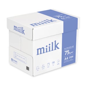 밀크 A4 복사용지 75g 500매x5권 2500매, 1개