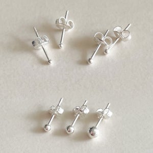 925실버 볼 귀걸이 1.5mm 2mm 2.5mm 3mm 4mm 은 귀걸이