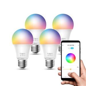 티피링크 Tapo L530E (4팩) 스마트 멀티컬러 전구 LED 조명 IoT 구글홈 E26소켓