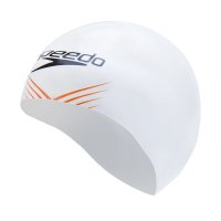 SPEEDO 스피도 패스트스킨 화이트 드래곤 수모 Fastskin Silicone Swim Cap White/Dragonfire Orange/Black