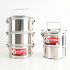 제브라 스텐레스 도시락 찬합 스텐 런치박스 2단 푸드캐리어 ZEBRA