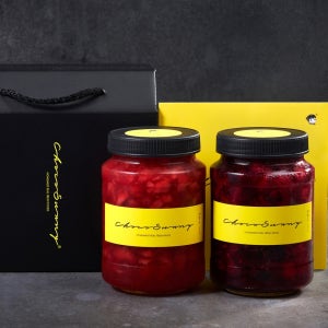 [딸기청+베리베리코코청] 수제청 과일청 500g 2병 요거트라떼 명절 차 선물세트 답례품