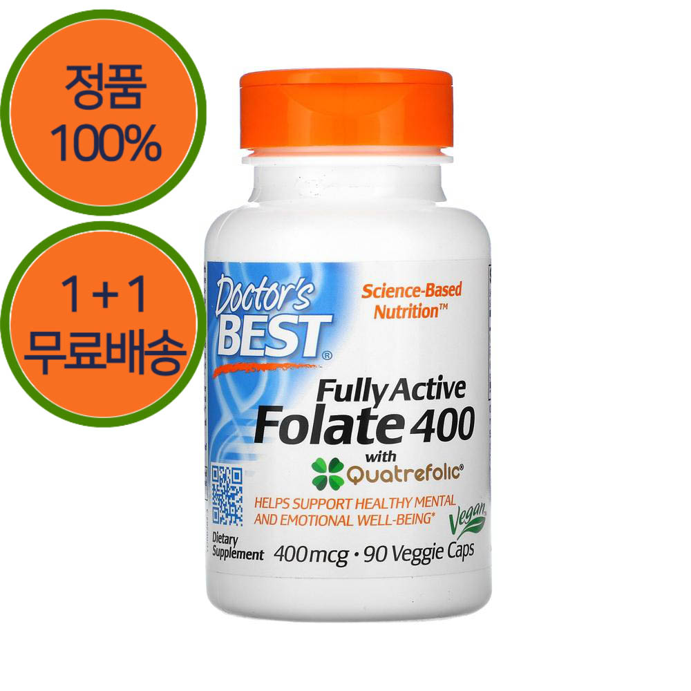 1+1 닥터스베스트 4세대 활성 엽산 400mcg 90베지 캡슐 비타민C 아스코르빈산 2개