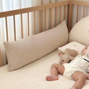 올포홈 100수 누빔 고밀도 범퍼쿠션 가드 롱 바디필로우 낙상방지 백고미 아이보리 커버만