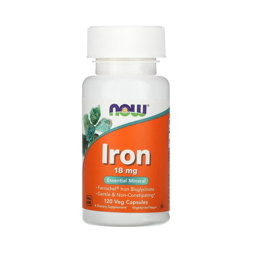나우푸드 철분 <b>iron 18mg</b> 베지 캡슐 120정 비스글리시네이트