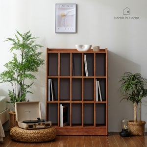 홈인홈 에디터의 서재 원목 LP형 깊은 3단 책장 800 5X3_J72