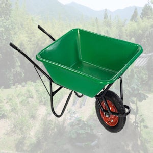 농업용운반차 외발수레 일륜차 주말농장 손수레 일륜카 PVC녹색 공기바퀴