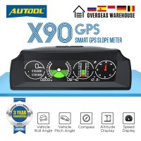 자동차 검사 도구 X90 GPS HUD 자동차 속도 경사계 경사계 자동 12v 일반