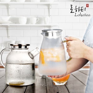 로하티 유리물병 내열유리 저그 가정용 카페용 링클라인 물병(1.5L)