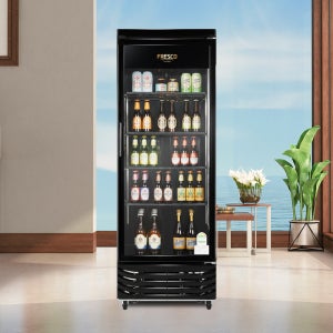 소상공인지원 음료수냉장고 쇼케이스 냉장 음료 1등급 카페 꽃 술 주류 소주냉장고 FRE-465RFAB 내부 LED 화이트