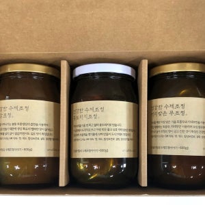 산골아짐의 홍도라지 무 생강조청 600g 2구 3구 선물세트