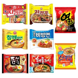 라면세트 B 진라면 진짬뽕 참깨라면 열라면 스낵면 일품해물 팔도비빔면 틈새