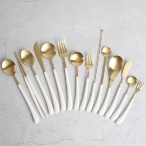 DR 마테 티타늄 커트러리 (화이트) 양식 한식 심플 모던 포크 스푼 나이프 파스타