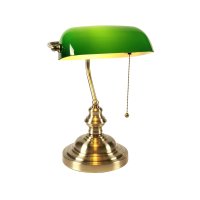 Newrays 그린 글라스 뱅커스 데스크 스탠드 램프 Green Glass Bankers Desk Stand Lamp